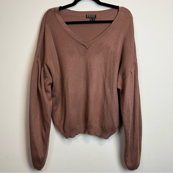 POOF Mauve Balloon Sleeve Long Sleeve Sweater Size XL Women - Picture 2 of 8